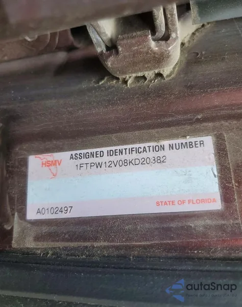 2008 Ford F150 Supercrew из США, поврежденный, VIN 1FTPW12V08KD20382